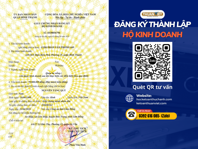 Thành lập hộ kinh doanh tại Thủ Đức