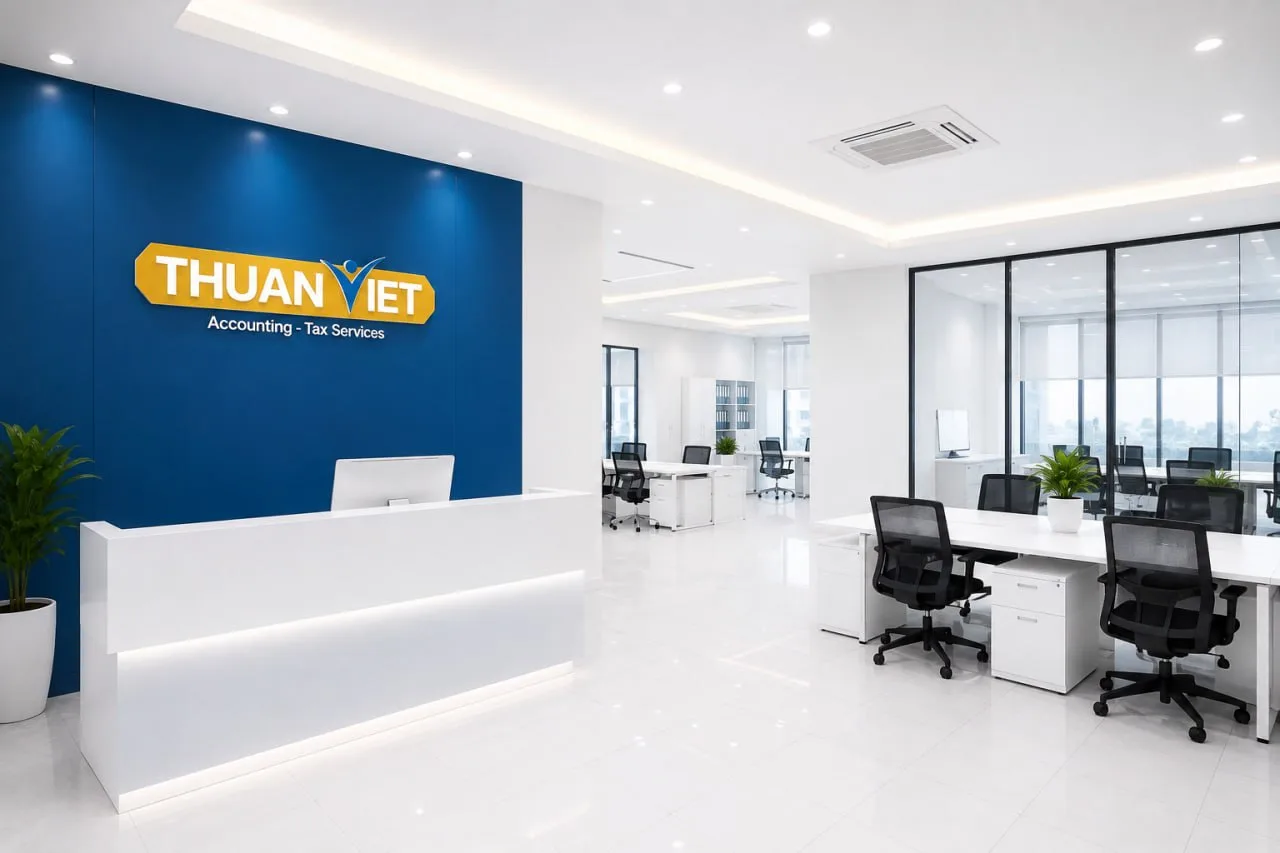 Quầy lễ tân văn phòng Kế Toán Thuận Việt